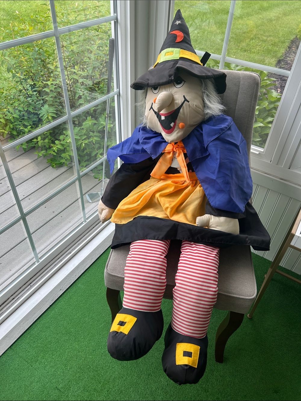 Witch Chair Sitter Parachute Plush Halloween Indoor/ Outdoor Decor